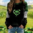 thumbnail image 2 of Plus Size St Patricks Day Sweatshirt for Women Festival Printed Color Block Crew Neck Long Sleeve Casual Tops (4XL, Black), 2 of 5