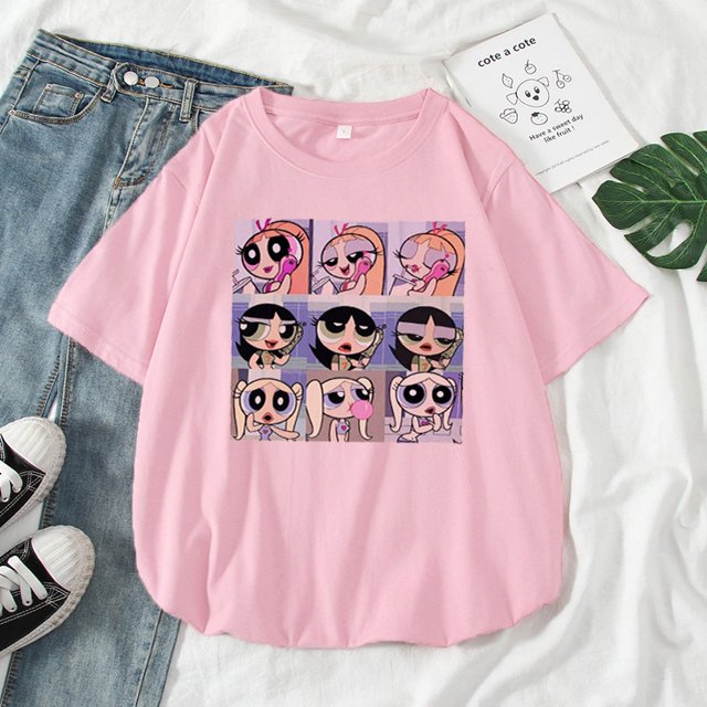 SASSYME Women's Summer T-shirt Fashion Women's Head Loose T-shirt Women's Summer Women's Couple Wearpangjing