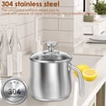 thumbnail image 3 of Jetcloudlive Stainless Steel Pot with Pour Spout and Glass Lid 2000 ML Saucepan with Slag Separating Hole for Small Family Apartment Living, 3 of 10