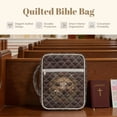 thumbnail image 7 of Xixirimido Brown Cow Floral Print Bible Cover Case Large Quilted Bible Carrying Case with Handles, Bible Study Supplies & Accessories Christian Gifts for Church, 7 of 7
