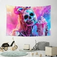 thumbnail image 6 of Easygdp Neon Skull With Milkshake Tapestry Wall Hanging, Wall Tapestries for Bedroom Aesthetic Living Room Office Decor 60x40in, 6 of 8