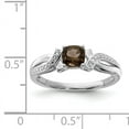 thumbnail image 4 of Primal Silver Sterling Silver Rhodium-plated Smoky Quartz and Diamond Ring, 4 of 7