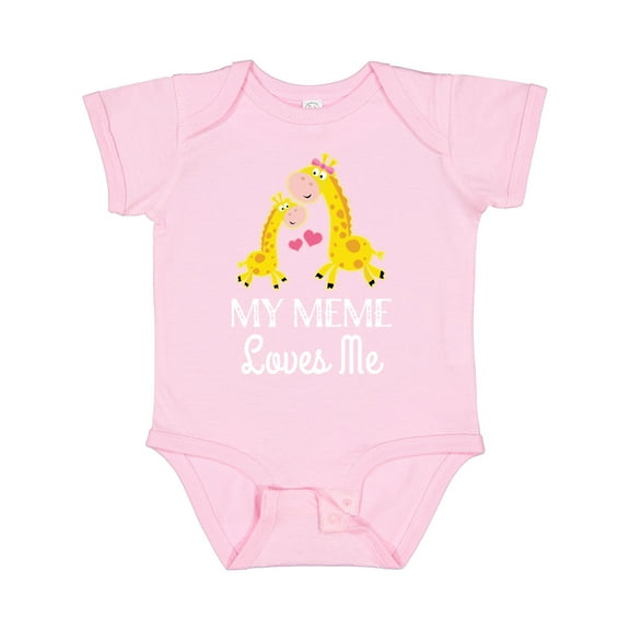 Inktastic My Meme Grandma Loves Me Giraffe Boys or Girls Baby Bodysuit