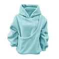 thumbnail image 5 of Ulanda Girls Pet Care Hoodie Furry Fleece Petcare Sweatshirt Pet Carrier Hoodies Pouch Hoodies with Dog Cat Pouch (Sky Blue, 11-12 Years), 5 of 6