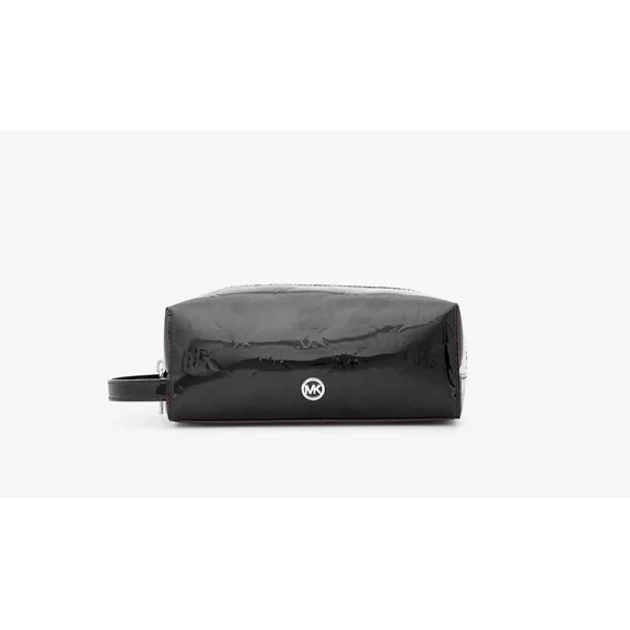Michael Kors Jet Set Medium Patent Logo Debossed Travel Kit Black