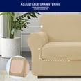 thumbnail image 6 of Subrtex 5-Piece Stretch Sofa Slipcover Sets with 2 Backrest Cushion Covers and 2 Seat Cushion Covers (Loveseat, Khaki), 6 of 8