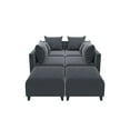 thumbnail image 4 of Sectional Sofa, Convertible Modular Sofa, Large Sectional Couch with Reversible Chaise and 6 Pillows, Upholstered U Shaped Modular Couch for Living Room, Apartment, Office, Gray, 4 of 7