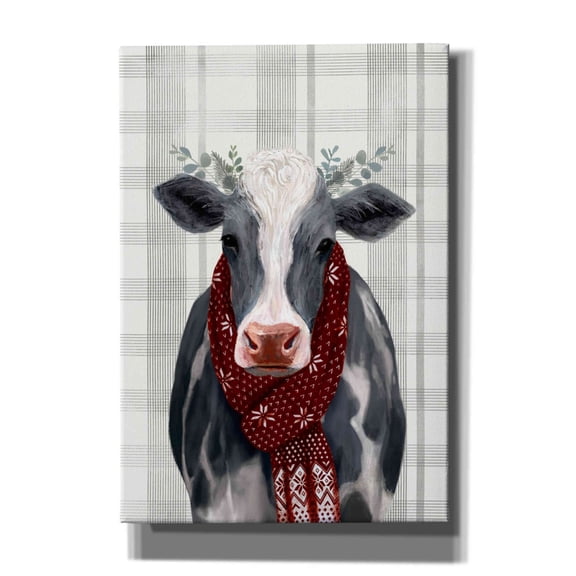 Epic Graffiti 'Yuletide Cow II' by Victoria Borges, Canvas Wall Art, 18"x26"