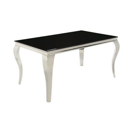 Carone Rectangular Dining Table Chrome and Black *incomplete,box 3/3 only(legs)*