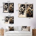 thumbnail image 4 of Designart "Black and Gold Camellias in Bouquet II" Camellia Framed Wall Art Set Of 2 - Black Floral Framed Canvas Set For Living Room Decor, 4 of 7