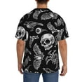 thumbnail image 7 of Goofa Skull bird bat spider Printed Men's Casual Short-sleeved Shirt,Lightweight Breathable Button-down,Summer Casual men's top,Versatile Fashion shirt-Large, 7 of 7