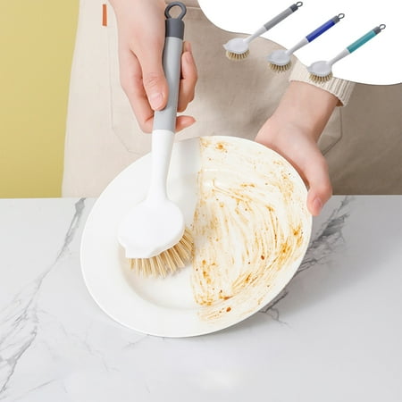 Long Handle Dishwashing Pot Brush with Hanging Hook for Non Greasy Descaling and Kitchen Cleaning