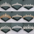 thumbnail image 2 of Tiaras y coronas de Color dorado y plateado para boda, novia, fiesta, perlas de cristal, diademas, adornos para la cabeza de diamantes de imitación, accesorios de moda Tan Jianjun unisex, 2 of 2