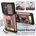 thumbnail image 3 of HAHADAXA Compatible with Galaxy S22 Ultra 5G Case, with 360° Ring Stand (Support Car Magnetic Kickstand) Wallet Card Holder & Slide Camera Protective Phone Cover Case for Galaxy S22 Ultra (R, 3 of 7