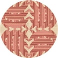 thumbnail image 1 of Ahgly Company Machine Washable Indoor Round Transitional Light Salmon Pink Area Rugs, 5' Round, 1 of 7