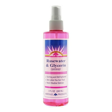 Rosewater Atomizer - Heritage Flower Water With Atomizer Rosewater And Glycerin - 8 Oz, 3 Pack