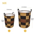 thumbnail image 3 of Circular Hamper Single Layer Laundry Basket Storage Basket Waterproof Single Layer Fabric With Handle Pe Support Strip Plaid Fall Camo Brown_4 Small, 3 of 8