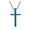 Blue, variant on Women's Men's Stainless Steel 5 Colors Sandblast Finish Cross Pendant Necklaces with Chain Rainbow