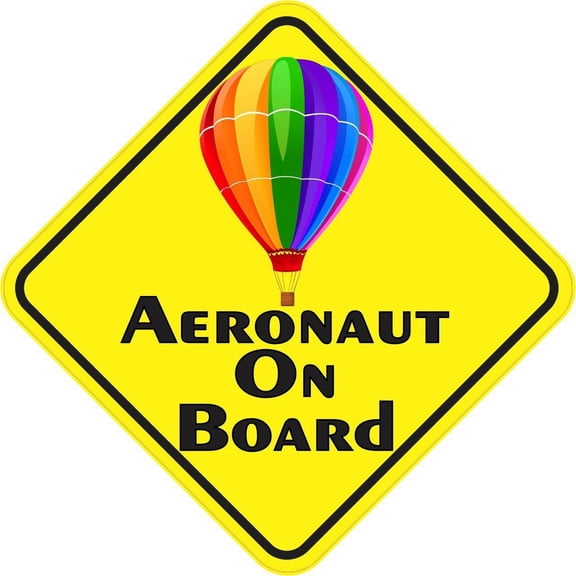 StickerTalk Colorful Aeronaut on Board Vinyl Sticker, 5 inches by 5 inches