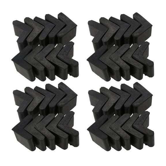Rubber L Shaped Angle Iron Foot Pads Covers 40 Pcs Black