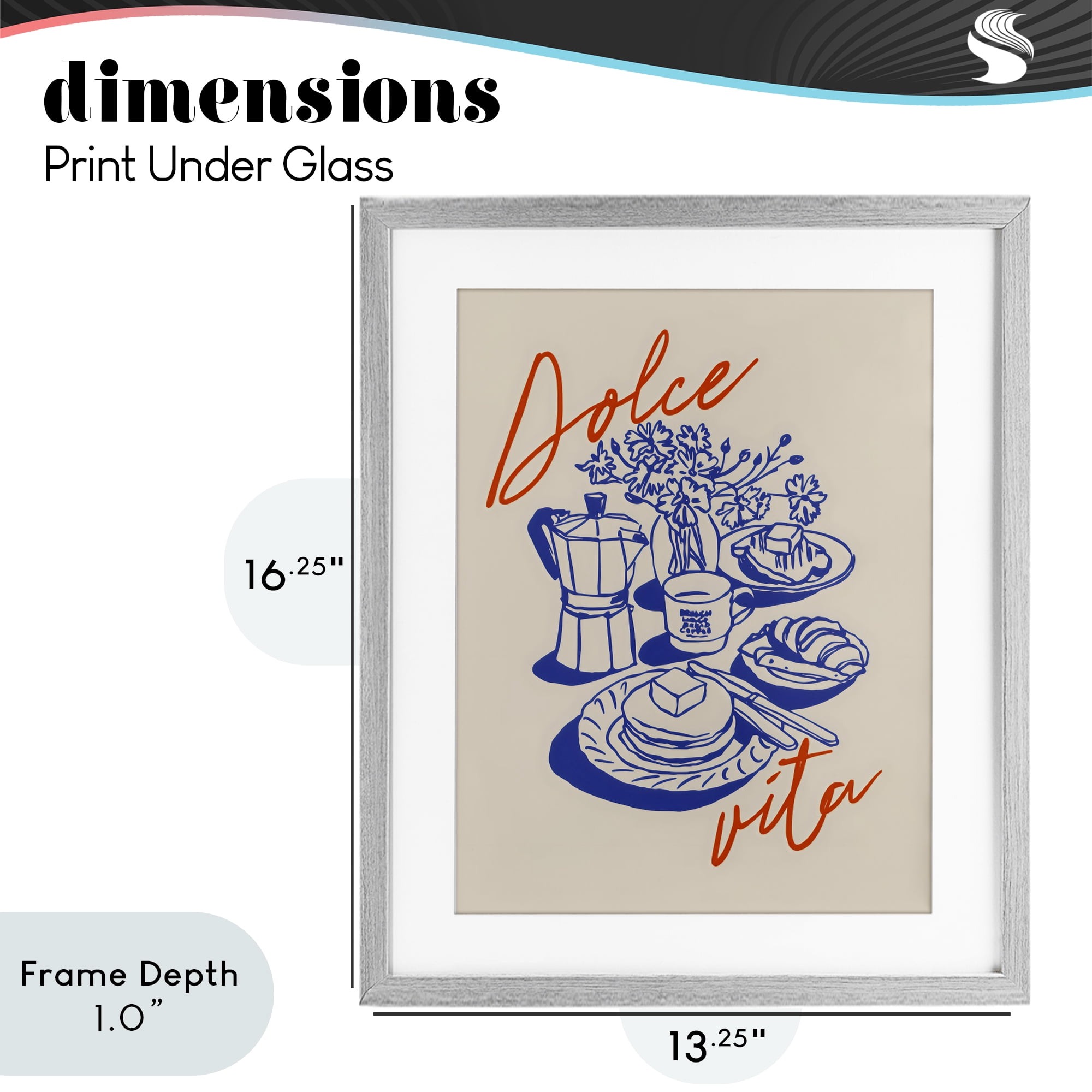 Stupell Industries Retro Breakfast Morning Spread Gray Framed Print Under Glass, design by The Prints Vibe