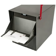 Architectural Mailboxes Oasis Classic Black Post Mount Mailbox, Galvanized Steel, Locking