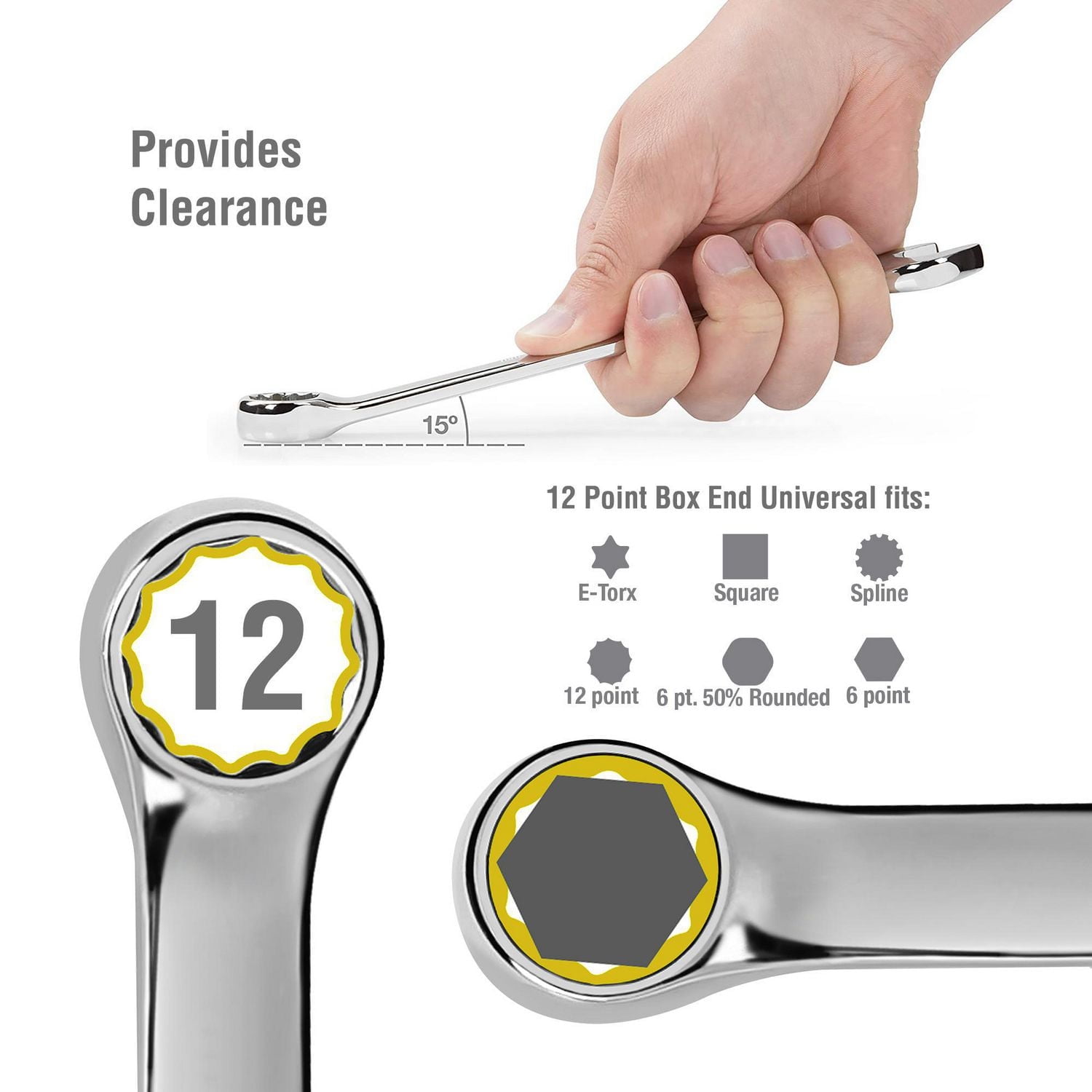 WorkPro Jeu de clés Métriques - 9 Pièces Finition chromée miroir