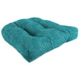 thumbnail image 3 of Jordan Manufacturing 18" x 18" Sketch Opal Teal Crosshatch Square Tufted Contoured Outdoor Wicker Seat Cushion (2 Pack), 3 of 11