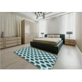 thumbnail image 4 of Ahgly Company Indoor Square Patterned Tron Blue Area Rugs, 5' Square, 4 of 6