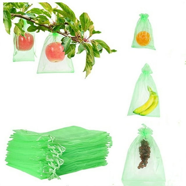 mmirethe 50 Pcs Sac en Maille Multicolore et Anti-Insectes, C'est 50 Pcs Sac Léger en Tissu avec Cordon de Serrage Sac de Protection Doré 10*12CM