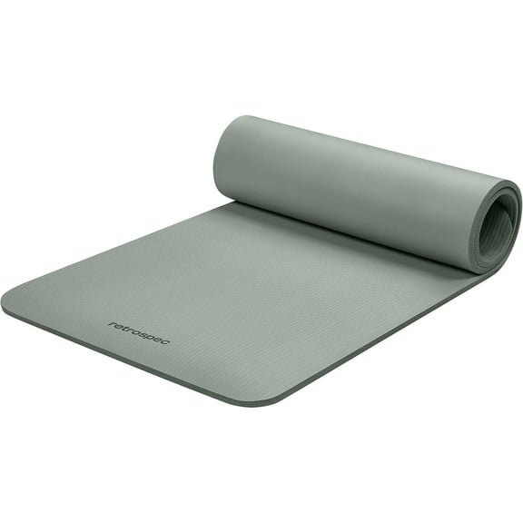 Solana Yoga Mat 1/2" Thick w/Nylon Strap for Men & Women - Non Slip Exercise Mat for Yoga, Pilates, Stretching, Floor & Fitness Workouts-Sage