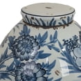 thumbnail image 2 of Benjara Accent Ginger Jar with Lid- Blue and White Ceramic- Floral Pattern, 2 of 5