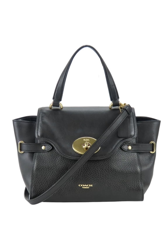 Pre-Owned Coach Blake Flap Carryall Handbag F32106 Leather Shoulder Bag in Black for... (Good)