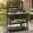 Black (W/ SINK), variant on 41.7" Outdoor Rolling Grill Cart with Sink – Solid Wood Patio Kitchen Cart, Stainless Steel Top, 2 Movable Shelves, Bottle Opener, Gray
