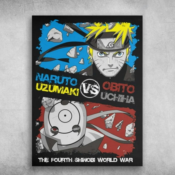 Uzumaki Naruto, Uchina Obito, The Fourth Shinobi World War, Naruto Poster 11 x 17 Inch Poster