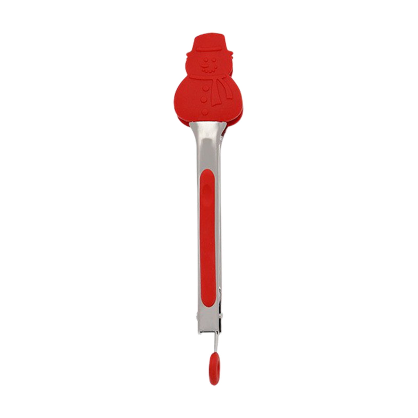 Silicone Christmas Stainless Steel 7inch Food Tongs For Baking And Cooking