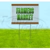 Farmers Market (18" x 24") Yard Sign, Includes Metal Step Stake