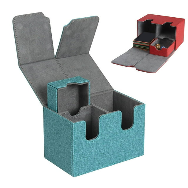 Langgg Boîte de Rangement pour 160 Jeux de Cartes, Contenant pour Cartes de Collection pour MTG TCG, Bleu