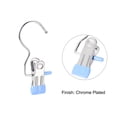 thumbnail image 4 of Unique Bargains 114mm Laundry Clips with Hook Metal Boot Hangers Chrome Plated Blue 6 Pack, 4 of 6