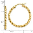 thumbnail image 3 of Diamond2Deal 14K Yellow Gold Polished Twist Hoop Earrings for Women (L- 1.24 inch, W- 1.21 inch), 3 of 6