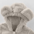 thumbnail image 3 of XUNKUSGA Newborn Baby Girls Boys Cute Bear Fleece Footies Winter Warm Zipper Long Sleeve Zipper Romper with Hood Classic Solid Color Infant Winter Coat,12 Months, 3 of 10