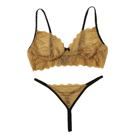Bra Alternatives for Women Extra Support Sports Bra New Sexy Women Lace Lingerie Wire Underwear Bowknot Bra Thong Set