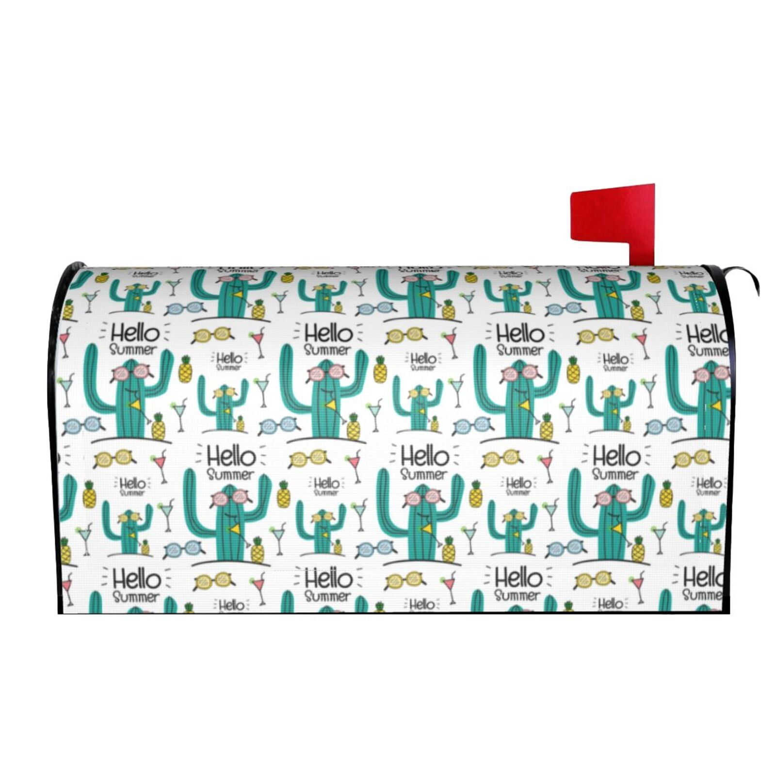 Xecao Hello Summer for Mailbox Cover with Magnetic Strips, Waterproof and Sunscreen, Adds a Decorative Touch to Your Garden Yard.