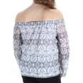 thumbnail image 4 of I.N.C Womens Off-The-Shoulder Peasant Blouse, Grey, XX-Large, 4 of 4