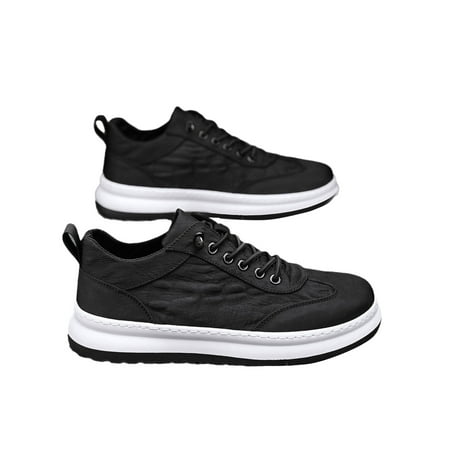 

Daeful Mens Sneakers Slip On Skate Shoe Comfort Casual Shoes Low Top Platform Trainers Men Elastic Shoelace Black 10.5