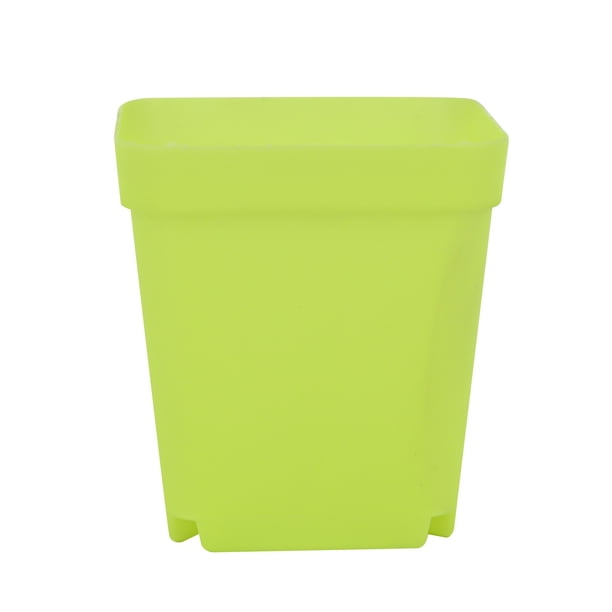 Nvzi Paquete de 24 macetas de plástico cuadradas para vivero, macetas de plástico de 3 pulgadas, maceta con bandeja y platillo para decoración de interiores, exteriores,color verde