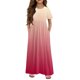 thumbnail image 3 of Girls Summer Sundress Short Sleeve Ombre Maxi Dress Soft and Comfortable Casual Long Dress for Kids Perfect for Summer ,Sie:160, 3 of 6