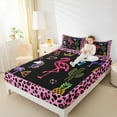thumbnail image 4 of Homewish Cartoon Unicorn Flamingo Twin Sheet Sets,Chic Leopard Print Twin Fitted Sheet,Tropical Botanical Cacrus Flat Sheet For Girls Kids,Microfiber Bedroom Decor,3 Pieces, 4 of 7