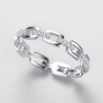 thumbnail image 2 of Womens Chain Ring S925 Sterling Silver Diamond Inlaid Fashion Ring Trendy Index Finger Korean Jewelry Goldtone, 2 of 5