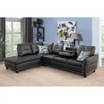 thumbnail image 2 of Star Home Living Corp Yolanda Faux Leather Sectional Sofa in Black, 2 of 2